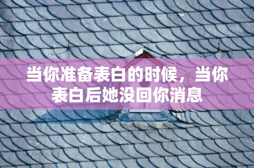 当你准备表白的时候，当你表白后她没回你消息