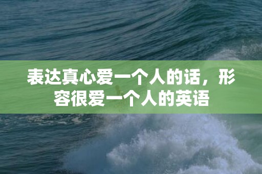 表达真心爱一个人的话，形容很爱一个人的英语