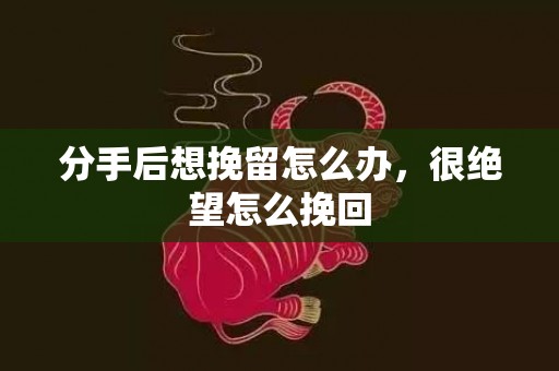 分手后想挽留怎么办，很绝望怎么挽回