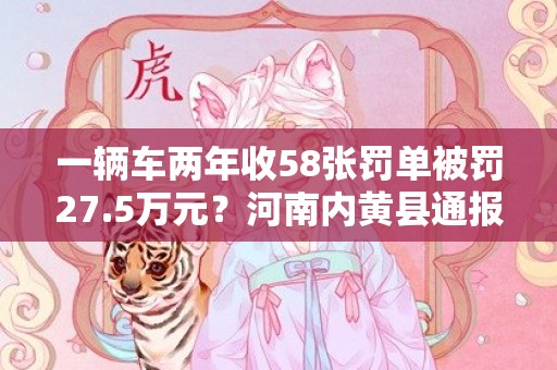 一辆车两年收58张罚单被罚27.5万元？河南内黄县通报调查情况
