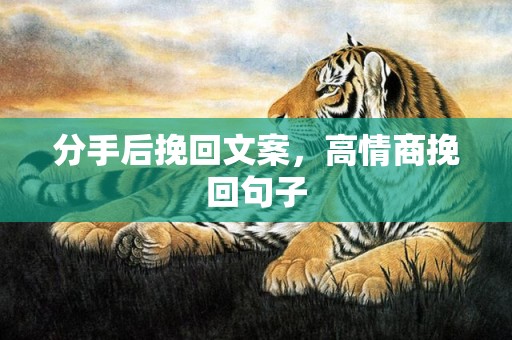分手后挽回文案，高情商挽回句子