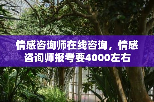 情感咨询师在线咨询，情感咨询师报考要4000左右