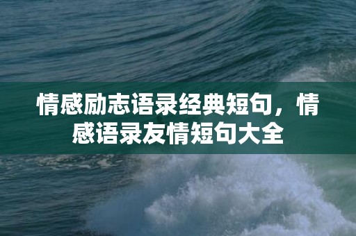 情感励志语录经典短句，情感语录友情短句大全