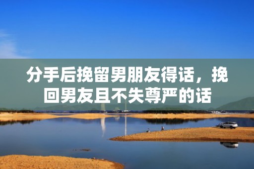 分手后挽留男朋友得话，挽回男友且不失尊严的话