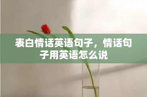 表白情话英语句子，情话句子用英语怎么说