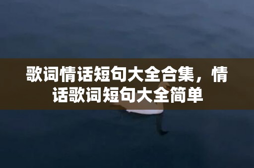 歌词情话短句大全合集，情话歌词短句大全简单