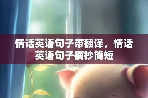 情话英语句子带翻译，情话英语句子摘抄简短