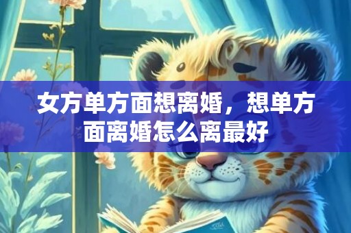 女方单方面想离婚，想单方面离婚怎么离最好