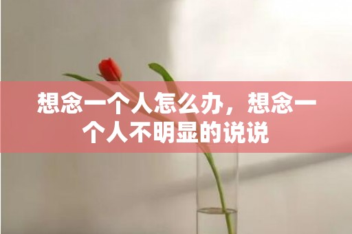 想念一个人怎么办，想念一个人不明显的说说