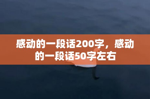 感动的一段话200字，感动的一段话50字左右