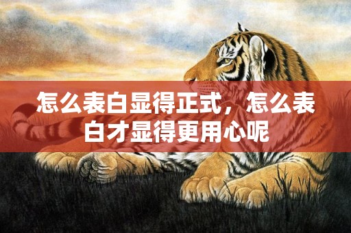 怎么表白显得正式，怎么表白才显得更用心呢