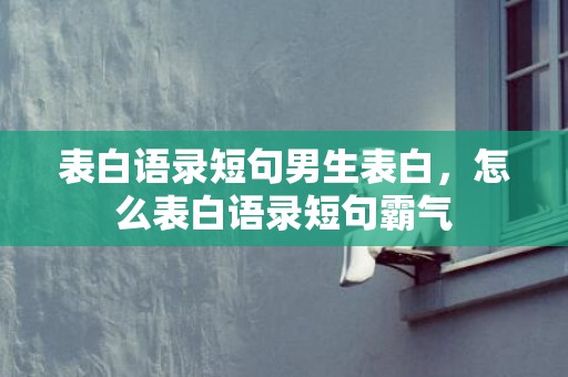 表白语录短句男生表白，怎么表白语录短句霸气