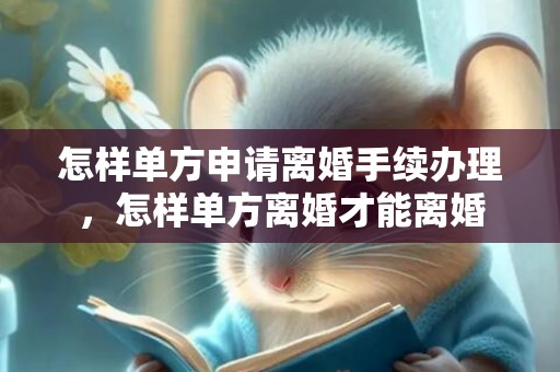 怎样单方申请离婚手续办理，怎样单方离婚才能离婚