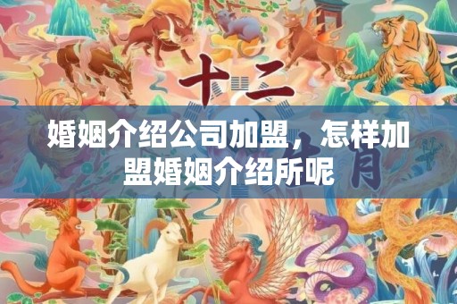 婚姻介绍公司加盟，怎样加盟婚姻介绍所呢