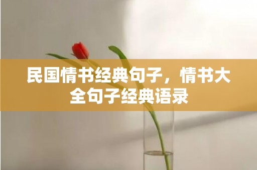 民国情书经典句子，情书大全句子经典语录