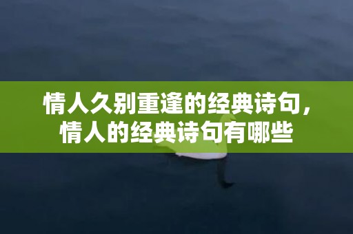 情人久别重逢的经典诗句，情人的经典诗句有哪些