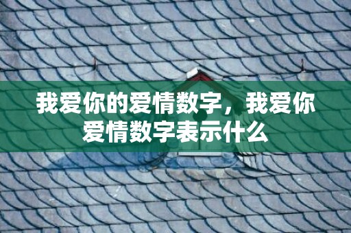 我爱你的爱情数字，我爱你爱情数字表示什么