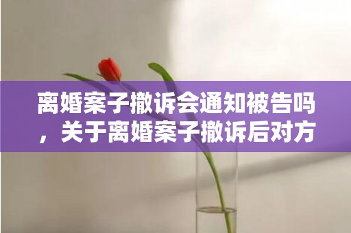 离婚案子撤诉会通知被告吗，关于离婚案子撤诉后对方又起诉的信息