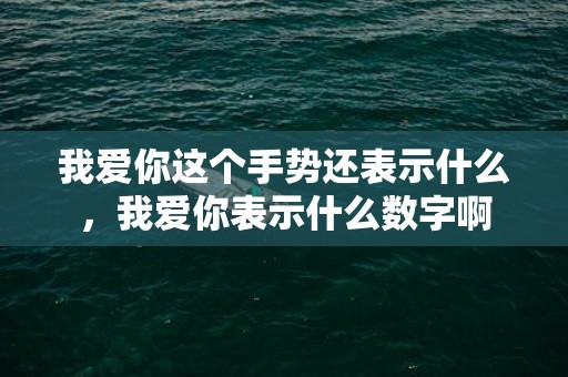 我爱你这个手势还表示什么，我爱你表示什么数字啊