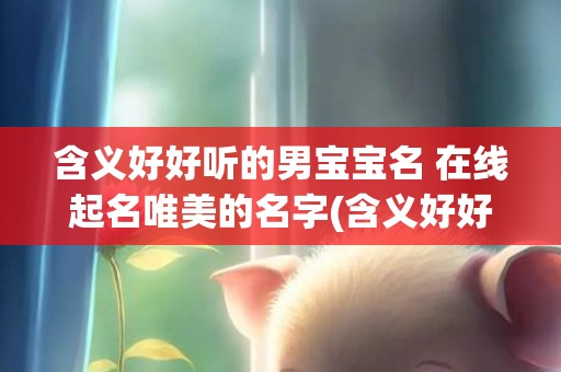 含义好好听的男宝宝名 在线起名唯美的名字(含义好好听的男宝宝名)