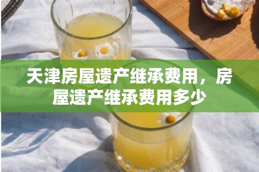 天津房屋遗产继承费用，房屋遗产继承费用多少