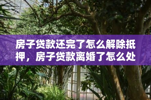 房子贷款还完了怎么解除抵押，房子贷款离婚了怎么处理