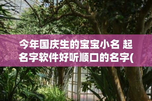今年国庆生的宝宝小名 起名字软件好听顺口的名字(国庆生宝宝好不好?)