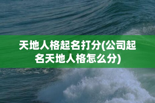 天地人格起名打分(公司起名天地人格怎么分)
