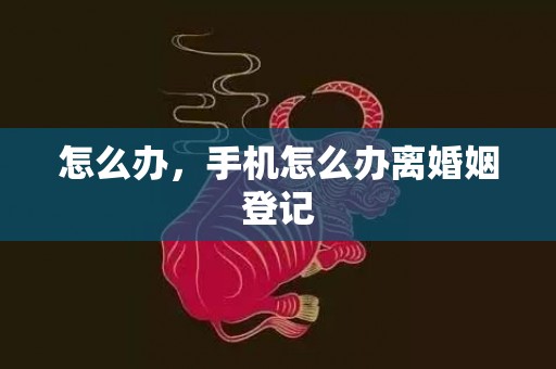 怎么办，手机怎么办离婚姻登记