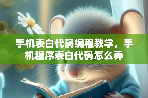 手机表白代码编程教学，手机程序表白代码怎么弄