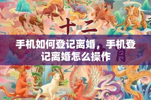 手机如何登记离婚，手机登记离婚怎么操作