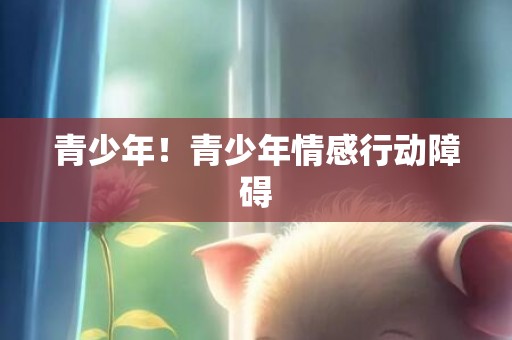 青少年！青少年情感行动障碍