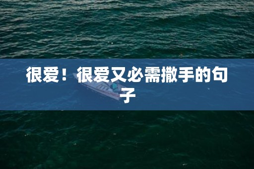 很爱！很爱又必需撒手的句子