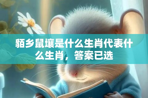 貊乡鼠壤是什么生肖代表什么生肖，答案已选