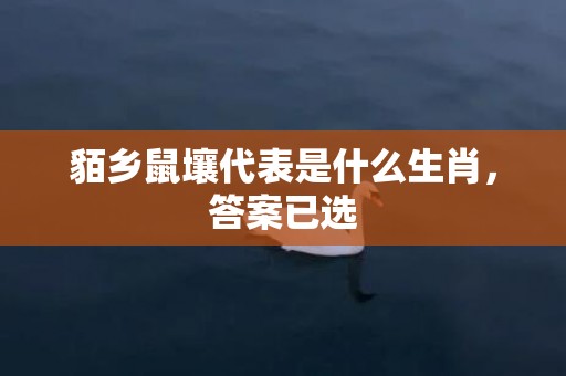 貊乡鼠壤代表是什么生肖，答案已选