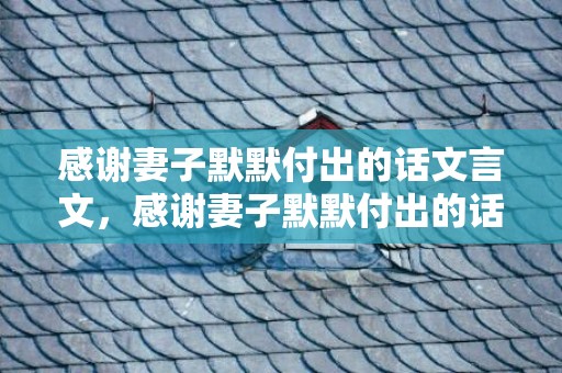 感谢妻子默默付出的话文言文，感谢妻子默默付出的话