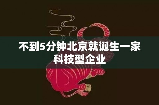 不到5分钟北京就诞生一家科技型企业