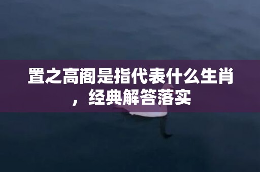 置之高阁是指代表什么生肖，经典解答落实