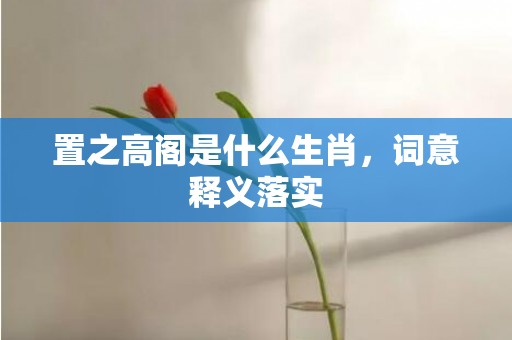 置之高阁是什么生肖，词意释义落实
