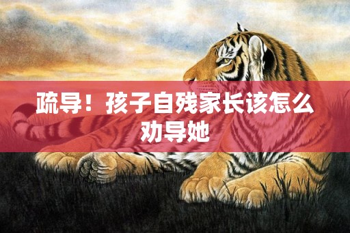 疏导！孩子自残家长该怎么劝导她