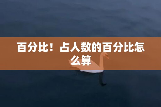 百分比！占人数的百分比怎么算