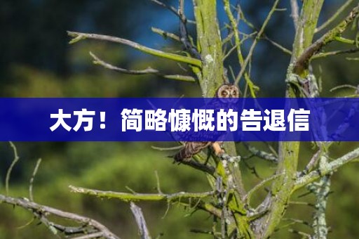 大方！简略慷慨的告退信