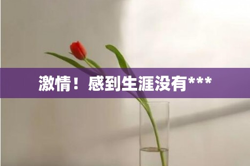 激情！感到生涯没有***