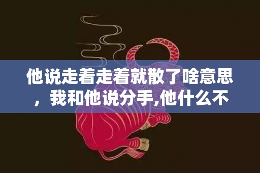 他说走着走着就散了啥意思，我和他说分手,他什么不说