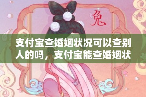 支付宝查婚姻状况可以查别人的吗，支付宝能查婚姻状态嘛