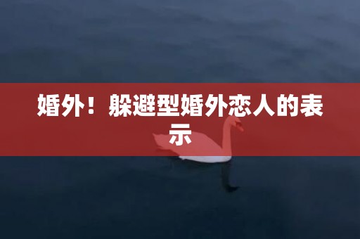 婚外！躲避型婚外恋人的表示