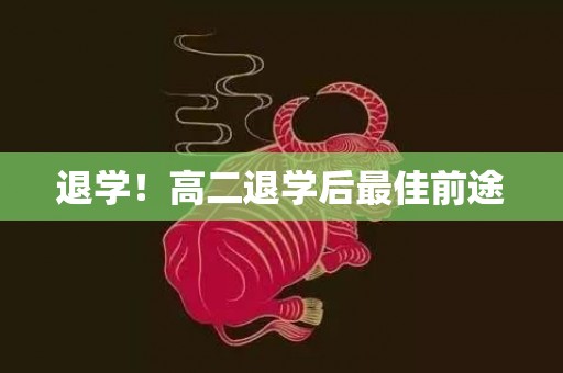 退学！高二退学后最佳前途