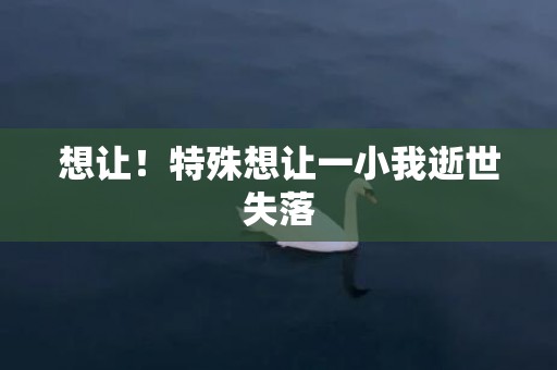 想让！特殊想让一小我逝世失落