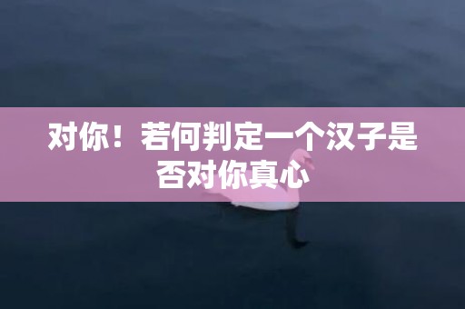 对你！若何判定一个汉子是否对你真心