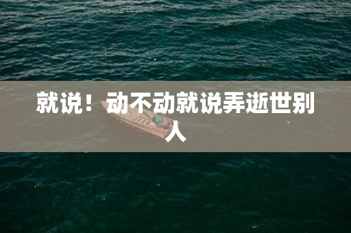 就说！动不动就说弄逝世别人
